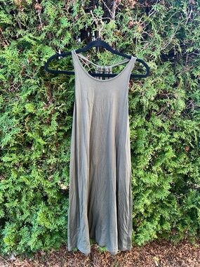 GAP Olive Green Ribbed Tank Dress